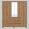 Guarda Roupa Casal 4 Portas com Espelho e 6 Gavetas Cádis - Amêndola Touch - 9