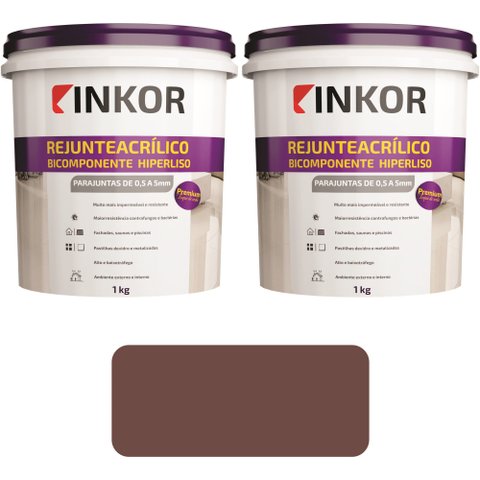 Kit 2 Rejuntes Acrilico Flexivel Premium 1kg Inkor Marrom Ambar