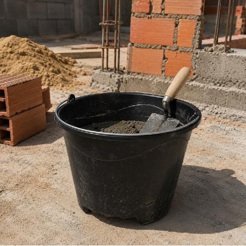 Balde Pedreiro Construcao Grande 12 Litros com Alca de Ferro Reforcado Multiuso Limpeza Cozinha Apoi