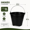 Ver imagem 7 de Balde Pedreiro Construcao Grande 12 Litros com Alca de Ferro Reforcado Multiuso Limpeza Cozinha Apoi