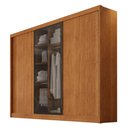 Ver imagem 1 de Guarda Roupa Casal Londres 3 Portas 1 com Vidro Reflecta 8 Gavetas Cinamomo - Novo Horizonte