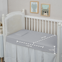Ver imagem 3 de Forro de Bebê Lençol Berço com Elástico 01 Peça 100% Algodão 300 Fios Toque Macio:cinza