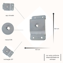 Ver imagem 5 de Kit 4 Pés Palito 25cm Cor Castanho + 4 Chapas Inclinada Base Fixação