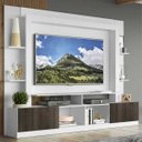 Ver imagem 1 de Estante Rack com Painel e Suporte Tv 65" Moscou Multimóveis Branco/tenerife