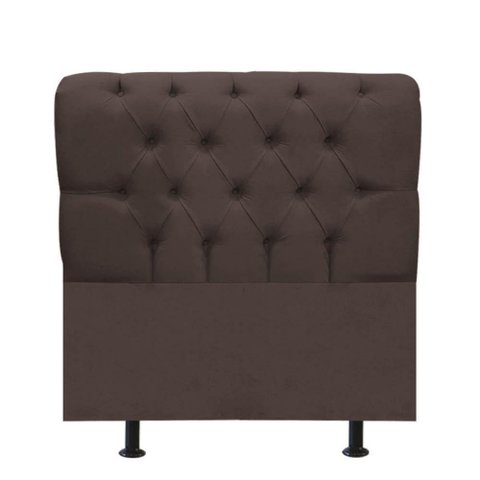 Cabeceira Estofada Cama Box Solteiro 100cm París Corino Marrom- Mabe Magazine