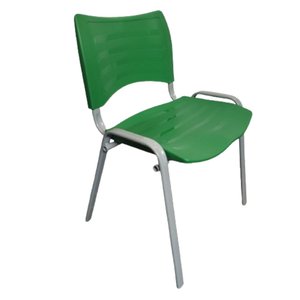 Cadeira de Escritorio Iso Turim Plastica Home Office Chair Cinza com Verde Popmov
