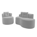 Ver imagem 1 de Kit Sofá e Poltrona Orgânica Living Bob com Almofadas Bouclê Cinza Claro - Desk Design