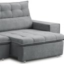 Ver imagem 7 de Sofá Retrátil Reclinável para Sala 3 Lugares 240cm Neruda F04 Veludo Cinza Escuro - Lyam Decor