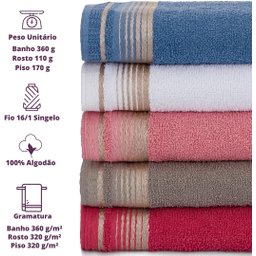 Jogo com 2 Toalhas de Banho Luxury Soft Beka 360 G/m² Luxo Azul - 2