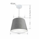 Ver imagem 2 de Lustre Pendente Cone Md-4155 Cúpula em Tecido 30/40x30cm Rustico Cinza - Bivolt