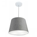 Ver imagem 4 de Lustre Pendente Cone Md-4155 Cúpula em Tecido 30/40x30cm Rustico Cinza - Bivolt