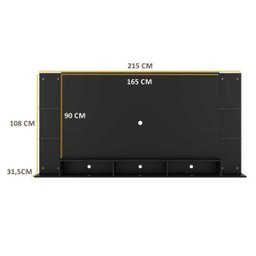Painel para Tv Até 65 Polegadas Nairóbi Plus Multimóveis Preto - 5