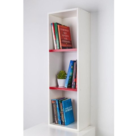 Estante Copacabana 3 Prateleiras MDP BP 80cm Branco Mercado Das Prateleiras