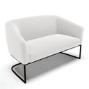 Ver imagem 3 de Sofá Namoradeira e 2 Poltronas Base Industrial Preto Stella Bouclê D03 - D'Rossi Off White