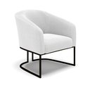 Ver imagem 4 de Sofá Namoradeira e 2 Poltronas Base Industrial Preto Stella Bouclê D03 - D'Rossi Off White