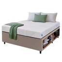 Ver imagem 1 de Cama Box Baú Base Sider Queen Bege + Colchão Umaflex Fit Firm D33 Altura 17cm -orthocamas