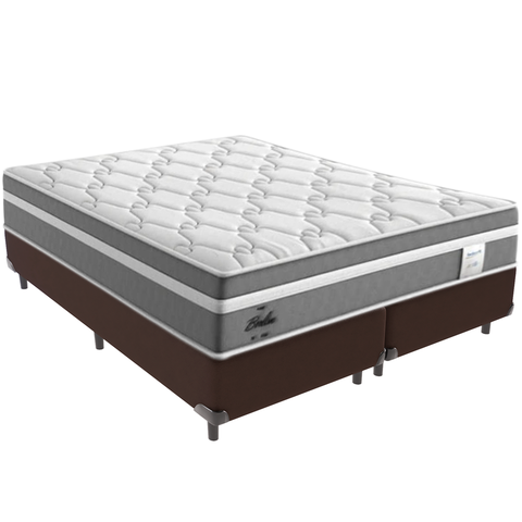Cama Box e Colchão Berlim Molas Ensacadas Queen Probel: Marrom