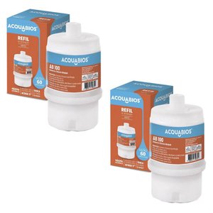 Kit 2 Refil Ab 100 Br/tr Acqua 5' Reposição Filtros Pou Blindado Tripla Filtração Acquabios