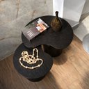 Ver imagem 3 de Conjunto de Mesas Laterais Orgânica Ébano Linn Design Decor Mesa Lateral Cone Ébano