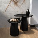 Ver imagem 2 de Conjunto de Mesas Laterais Orgânica Ébano Linn Design Decor Mesa Lateral Cone Ébano