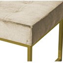 Ver imagem 4 de Kit 2 Puff Retangular Karina Pés de Metal Reforçado Dourado Veludo Bege