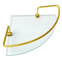 Ver imagem 2 de Kit C/ 2 Porta Shampoo de Canto Dourado com Vidro Incolor