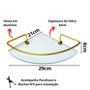 Ver imagem 6 de Kit C/ 2 Porta Shampoo de Canto Dourado com Vidro Incolor