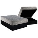 Ver imagem 1 de Cama Box Baú Casal: Colchão Molas Ensacadas D Angelis Anjos Royal + Base Crc Suede Black (138x188)