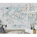 Ver imagem 3 de Papel de Parede Mapa Mundi Infantil para Quarto de Bebê Vr54c