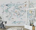 Ver imagem 3 de Papel de Parede Mapa Mundi Infantil para Quarto de Bebê Vr54c