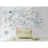 Papel de Parede Mapa Mundi Infantil para Quarto de Bebê Vr54c - 2