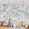 Papel de Parede Mapa Mundi Infantil para Quarto de Bebê Vr54c - 5