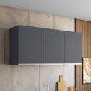 Ver imagem 2 de Kit 02 Armários de Cozinha Aéreo Andréia 120cm 3 Portas Cinza Escuro - Desk Design AJL Móveis Aéreo 