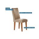 Ver imagem 4 de Conjunto: Mesa Sala Jantar Londrina C/ Tampo Madeirado C/ Vidro Canto Curvo 120x80cm e 4 Cadeiras