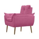 Ver imagem 5 de Kit 01 Poltrona Opala Decorativa + 01 Puff Quadrado Decorativo Suede