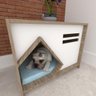 Casinha cachorro medio grande mdf Amadeirado com branco - 1