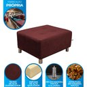 Ver imagem 2 de Puff Para Sala Quadrado Decorativo com Pés com Alumínio Nero Veludo Vinho Marinho Matrix