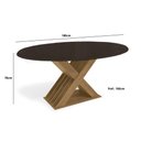 Ver imagem 3 de Mesa para Cozinha Graviola com Tampo Madeirado com Vidro 180x105cm Freijó Off White Kappesberg