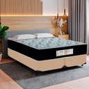 Ver imagem 2 de Cama Box Queen Bipartido Sintético + Colchão Molas Ensacadas Sereneprime Sonnolux 158x198x65 Bege