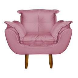 Poltrona Opala Infantil Decorativa Mini Sofá para Criança Suede Rosa - Ninho Decor - 1