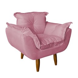 Poltrona Opala Infantil Decorativa Mini Sofá para Criança Suede Rosa - Ninho Decor - 2