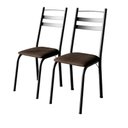 Ver imagem 1 de Cadeira para Mesa de Jantar 061 Kit 4 Peças Preto Madeira Imbuia - Artefamol