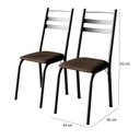 Ver imagem 2 de Cadeira para Mesa de Jantar 061 Kit 4 Peças Preto Madeira Imbuia - Artefamol