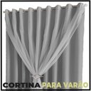 Ver imagem 6 de cortina pé direito blackout c/voal 5,00 x 4,30 Lisboa cinza