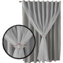 Ver imagem 3 de cortina pé direito blackout c/voal 5,00 x 4,30 Lisboa cinza