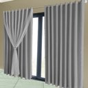 Ver imagem 1 de cortina pé direito blackout c/voal 5,00 x 4,30 Lisboa cinza