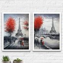 Ver imagem 1 de kit 2 Quadros Figurativos Vintage Paris 24x18cm:Madeira branca