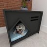 casinha de cachorro medio grande alto padrão mdf preto - 1
