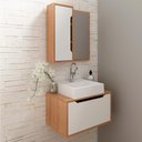 Ver imagem 6 de Conjunto 3 Peças para Banheiro Bn3630x46x48 Amendoa Branco Tecno Mobili Amendoa Branco