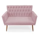 Ver imagem 1 de Namoradeira Decorativa Sala Recepção Escritório Nina Capitone  Suede Rosa